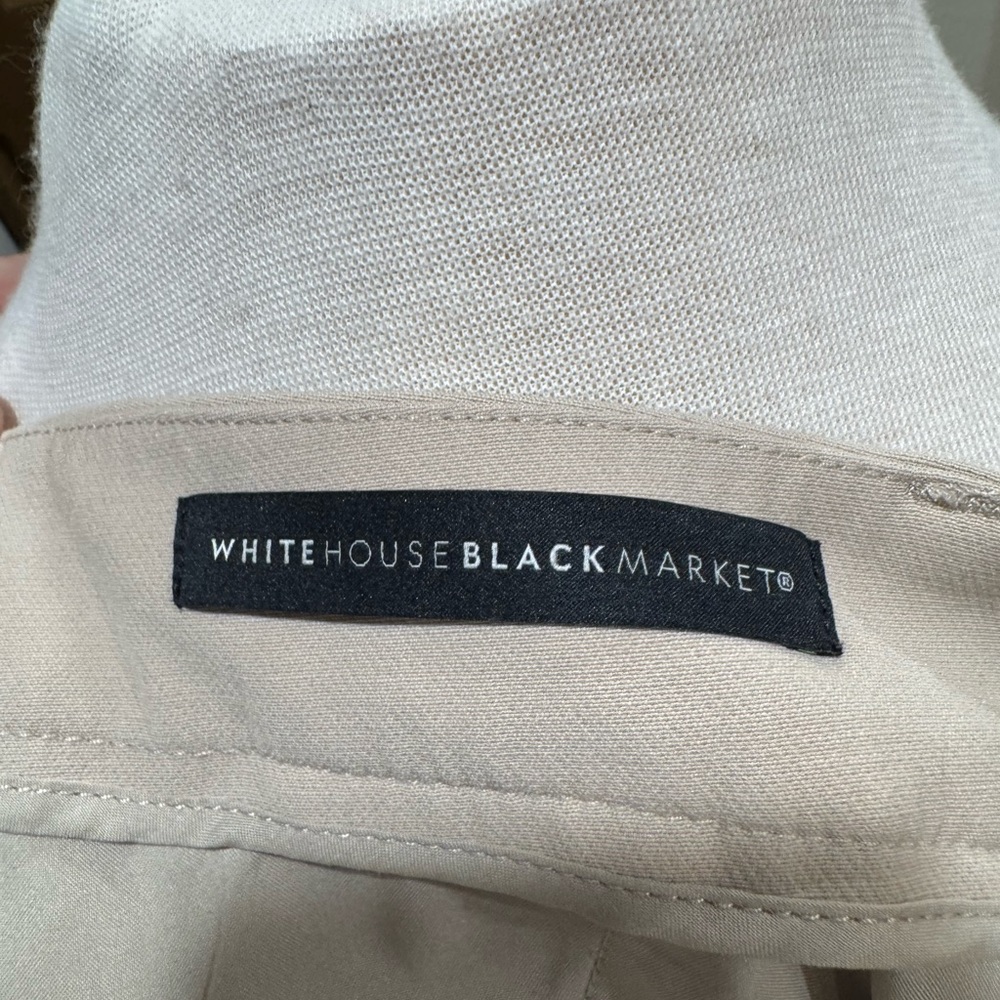 White House Black Market Light Tan Cropped Pants - Picture 3 of 4